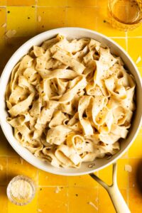 bowl of chickpea pasta sauce