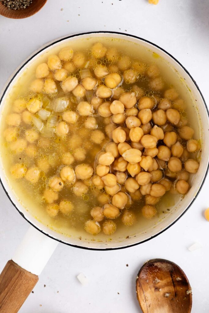simmering chickpeas