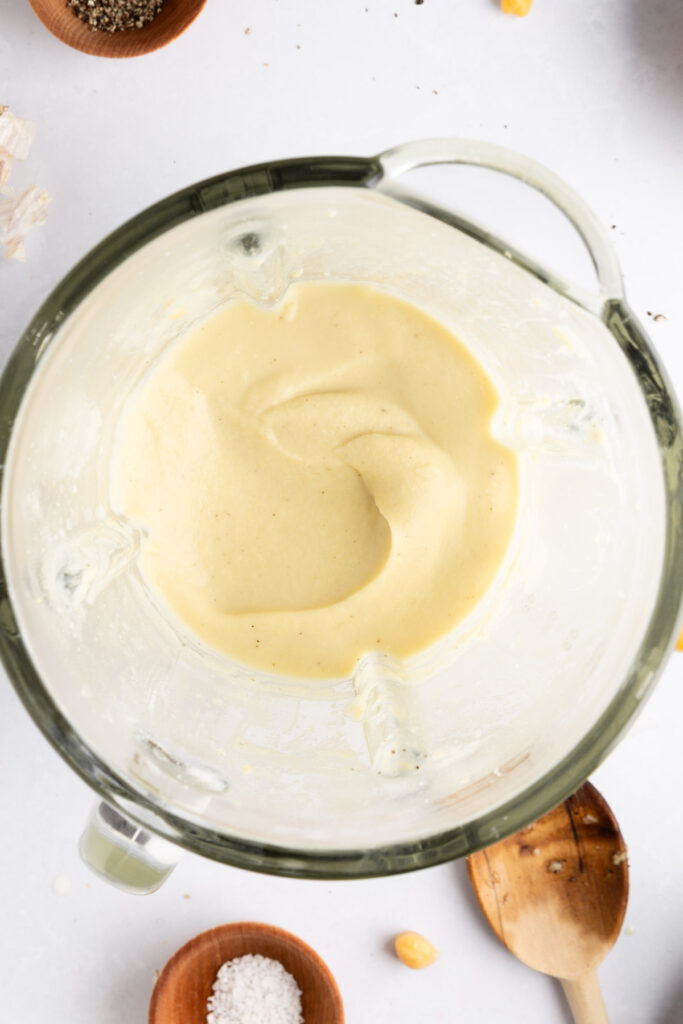 blending the sauce to make it creamy
