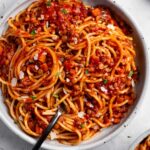 plate full of Healthy bolognese