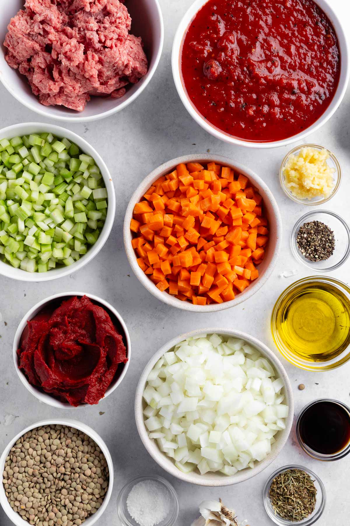 ingredients needed to make Healthy bolognese sauce