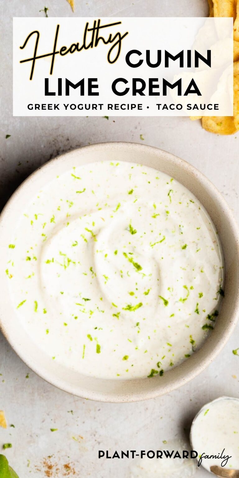 White bowl full of lime creme sauce