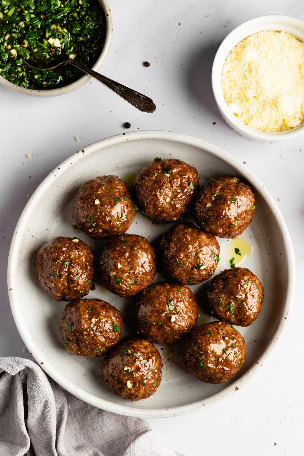 Plate of healthy meatballs