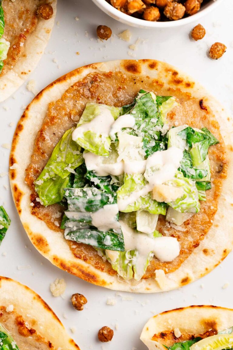 Smashed Chicken Caesar Tacos